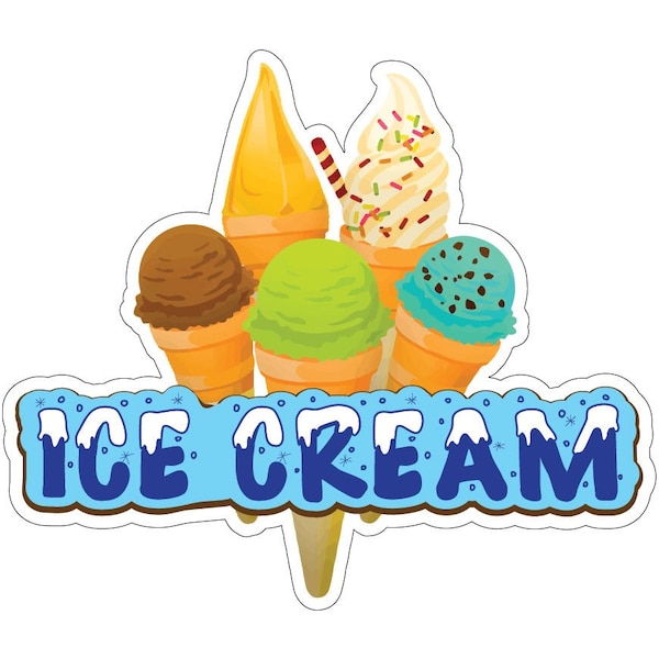 Signmission Ice Cream Decal Concession Stand Food Truck Sticker, D-DC-16 Ice Cream19 D-DC-16 Ice Cream19 - main